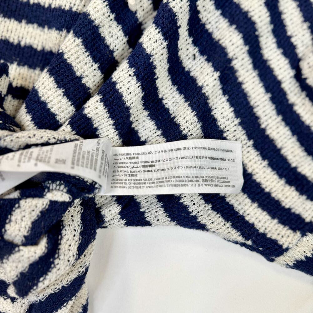 Abercrombie & Fitch Relaxed Striped Hoodie Navy White Women’s Medium Nautical - Picture 11 of 15